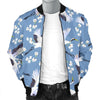 Heron Floral Pattern Print Men's Bomber Jacket-grizzshop