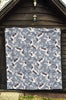 Heron Floral Pattern Print Quilt-grizzshop