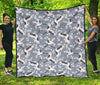 Heron Floral Pattern Print Quilt-grizzshop