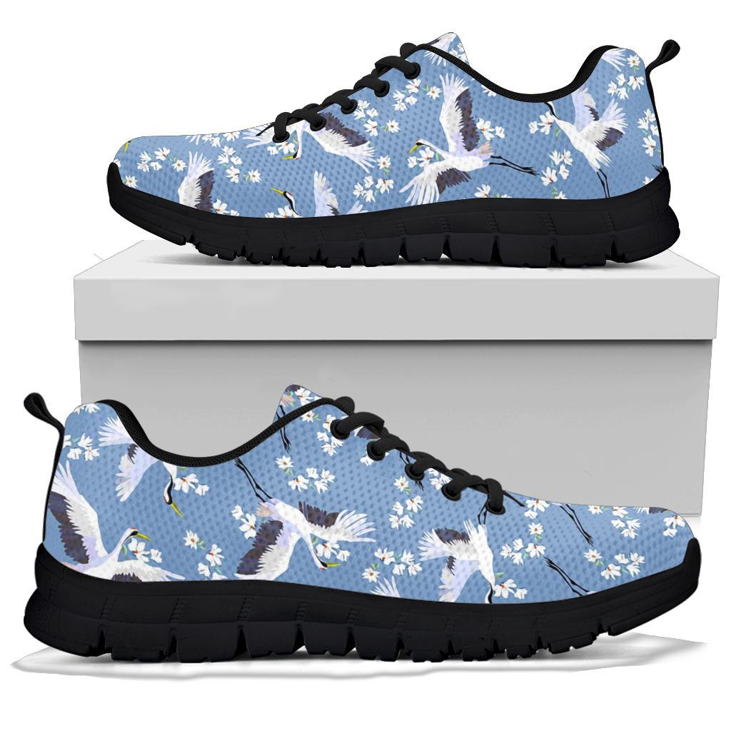 Heron Floral Pattern Print Sneaker Shoes For Men Women-grizzshop