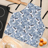 Heron Floral Pattern Print Women's Apron-grizzshop