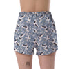 Heron Floral Pattern Print Women's Shorts-grizzshop