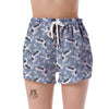 Heron Floral Pattern Print Women's Shorts-grizzshop