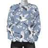 Heron Floral Pattern Print Women's Sweatshirt-grizzshop