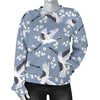 Heron Floral Pattern Print Women's Sweatshirt-grizzshop