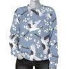 Heron Floral Pattern Print Women's Sweatshirt-grizzshop