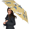 Heron Japanese Pattern Print Automatic Foldable Umbrella-grizzshop