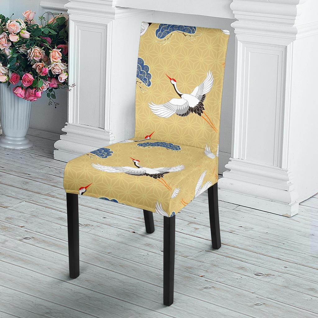 Heron Japanese Pattern Print Chair Cover-grizzshop