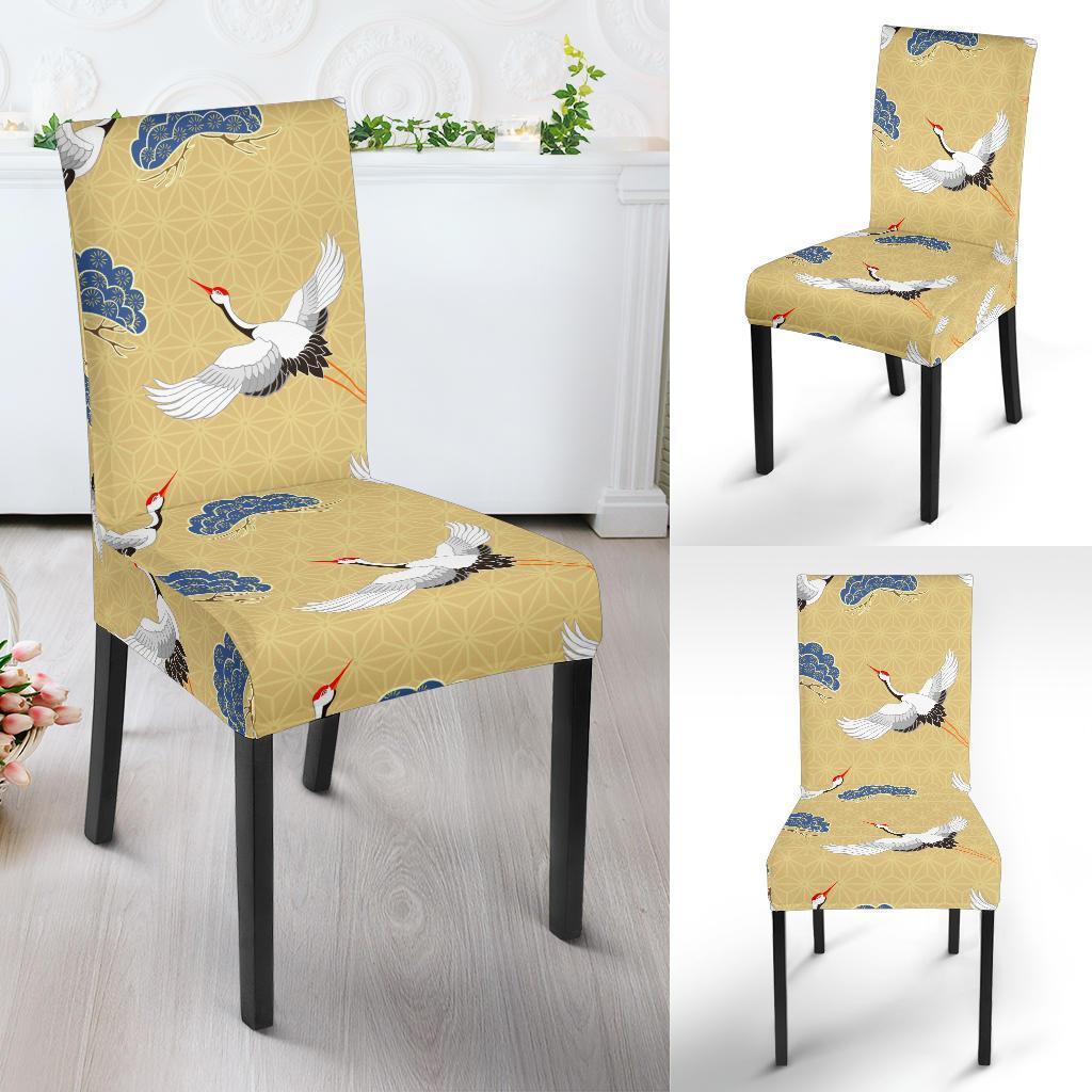 Heron Japanese Pattern Print Chair Cover-grizzshop