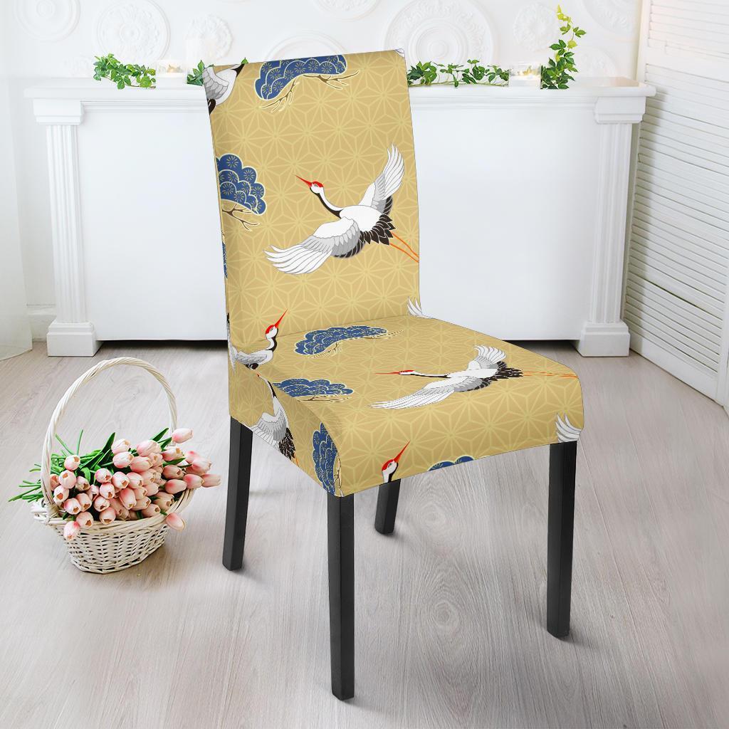 Heron Japanese Pattern Print Chair Cover-grizzshop