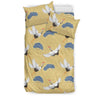 Heron Japanese Pattern Print Duvet Cover Bedding Set-grizzshop