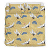 Heron Japanese Pattern Print Duvet Cover Bedding Set-grizzshop