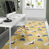 Heron Japanese Pattern Print Floor Mat-grizzshop