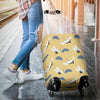 Heron Japanese Pattern Print Luggage Cover Protector-grizzshop