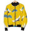 Heron Japanese Pattern Print Men's Bomber Jacket-grizzshop