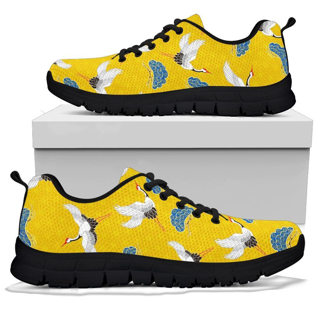 Heron Japanese Pattern Print Sneaker Shoes For Men Women-grizzshop