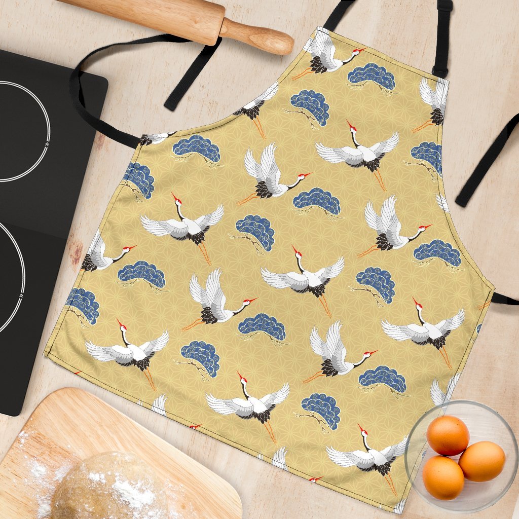 Heron Japanese Pattern Print Women's Apron-grizzshop