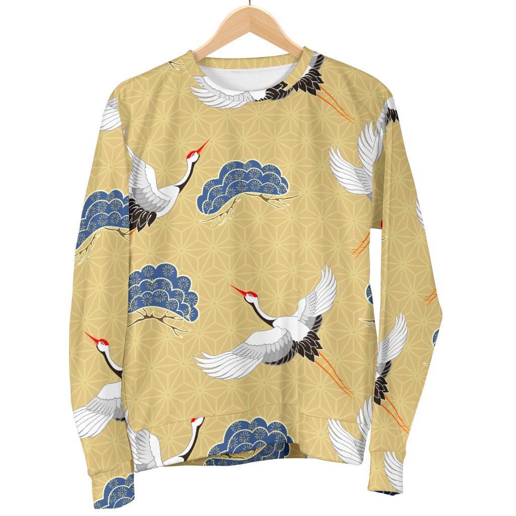 Heron Japanese Pattern Print Women's Sweatshirt-grizzshop