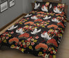 Heron Japanese Print Pattern Bed Set Quilt-grizzshop