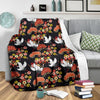 Heron Japanese Print Pattern Blanket-grizzshop