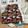 Heron Japanese Print Pattern Blanket-grizzshop