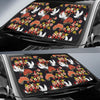 Heron Japanese Print Pattern Car Sun Shade-grizzshop