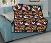 Heron Japanese Print Pattern Quilt-grizzshop