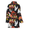 Heron Japanese Print Pattern Women Long Robe-grizzshop