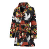 Heron Japanese Print Pattern Women Long Robe-grizzshop