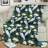 Heron Lotus Pattern Print Blanket-grizzshop