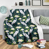 Heron Lotus Pattern Print Blanket-grizzshop