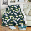 Heron Lotus Pattern Print Blanket-grizzshop