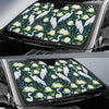 Heron Lotus Pattern Print Car Sun Shade-grizzshop