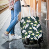 Heron Lotus Pattern Print Luggage Cover Protector-grizzshop