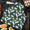 Heron Lotus Pattern Print Men's Apron-grizzshop