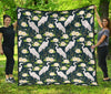 Heron Lotus Pattern Print Quilt-grizzshop