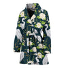 Heron Lotus Pattern Print Women Long Robe-grizzshop