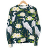 Heron Lotus Pattern Print Women's Sweatshirt-grizzshop