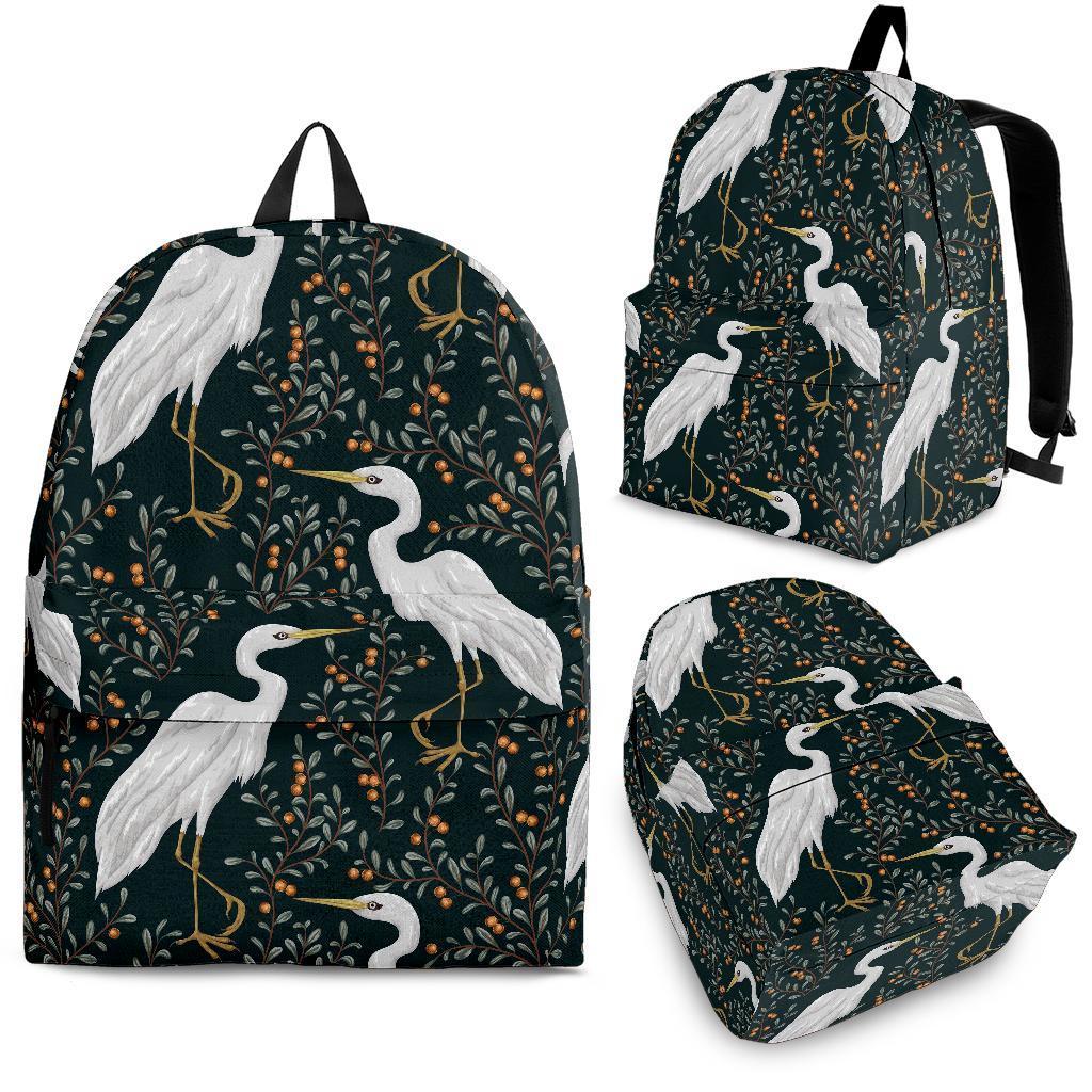 Heron Pattern Print Backpack-grizzshop