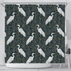 Heron Pattern Print Bathroom Shower Curtain-grizzshop