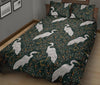 Heron Pattern Print Bed Set Quilt-grizzshop