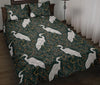 Heron Pattern Print Bed Set Quilt-grizzshop