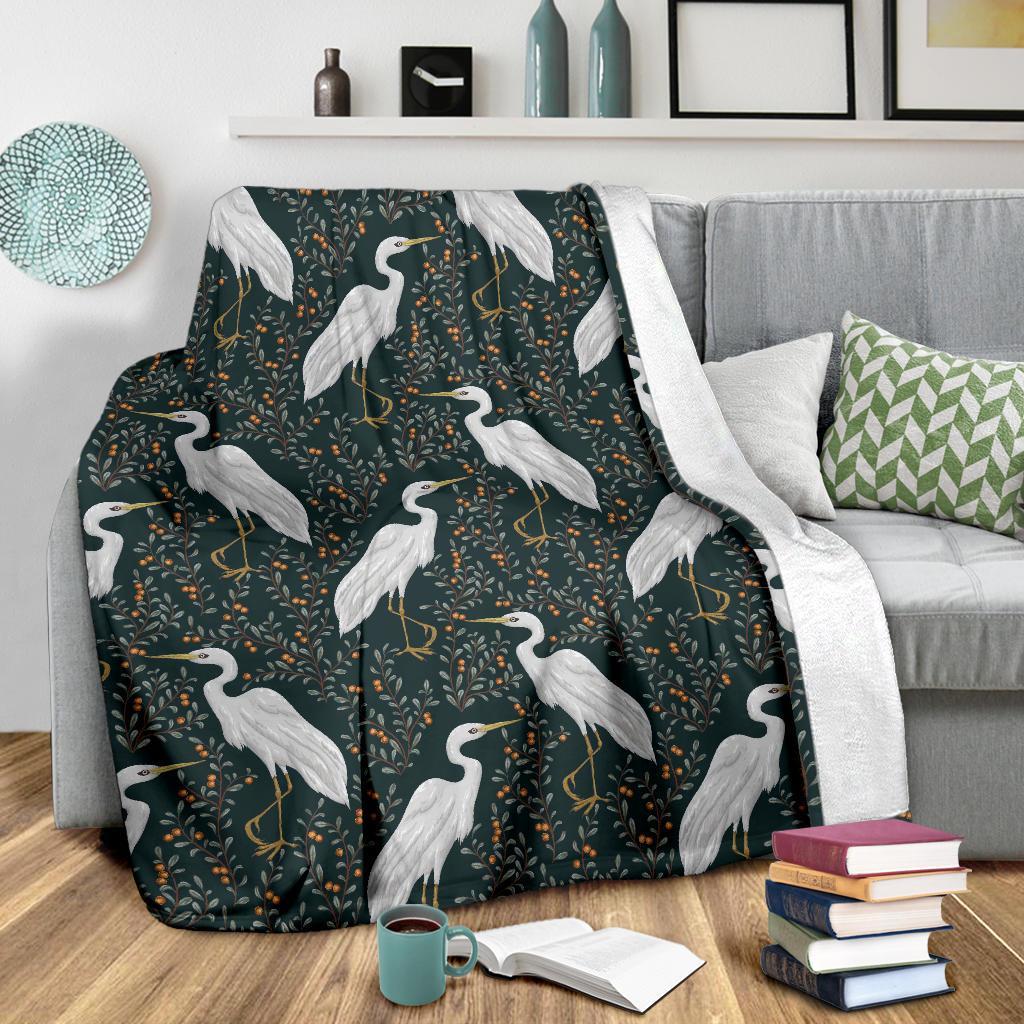 Heron Pattern Print Blanket-grizzshop