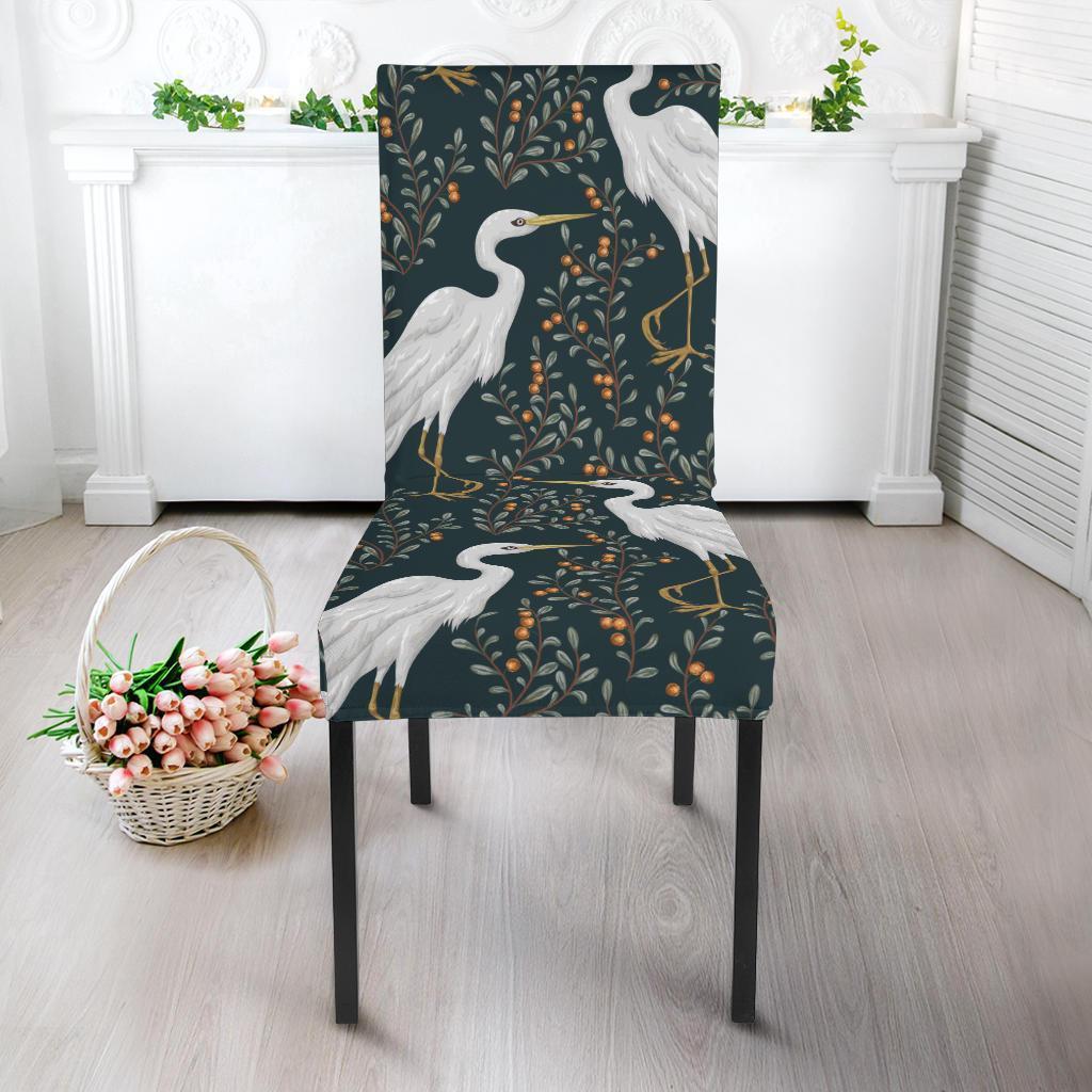 Heron Pattern Print Chair Cover-grizzshop