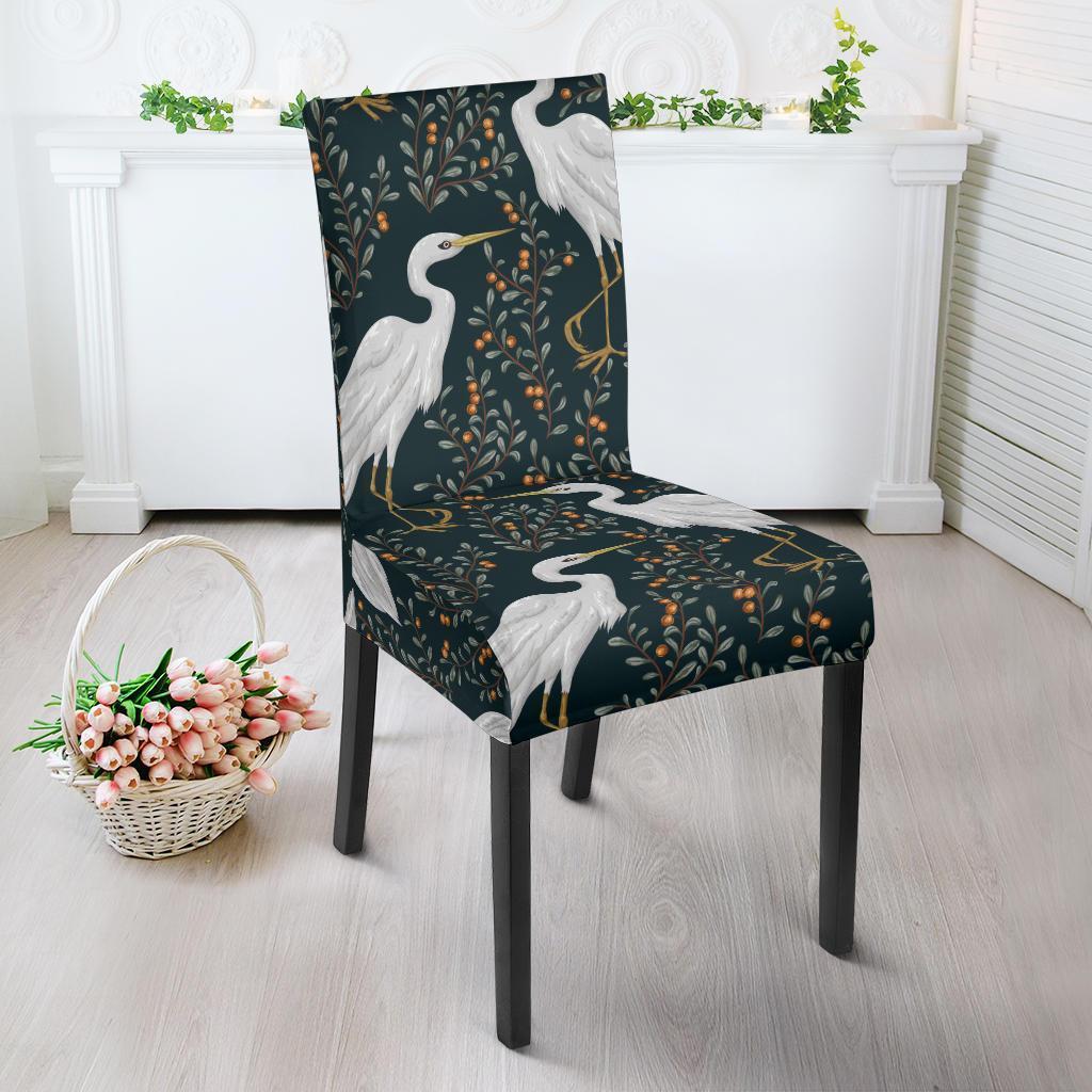 Heron Pattern Print Chair Cover-grizzshop