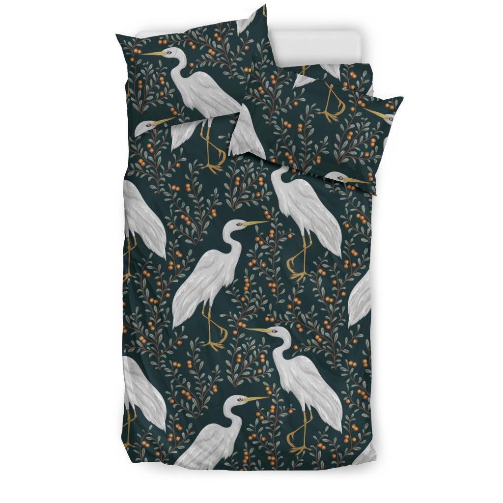 Heron Pattern Print Duvet Cover Bedding Set-grizzshop
