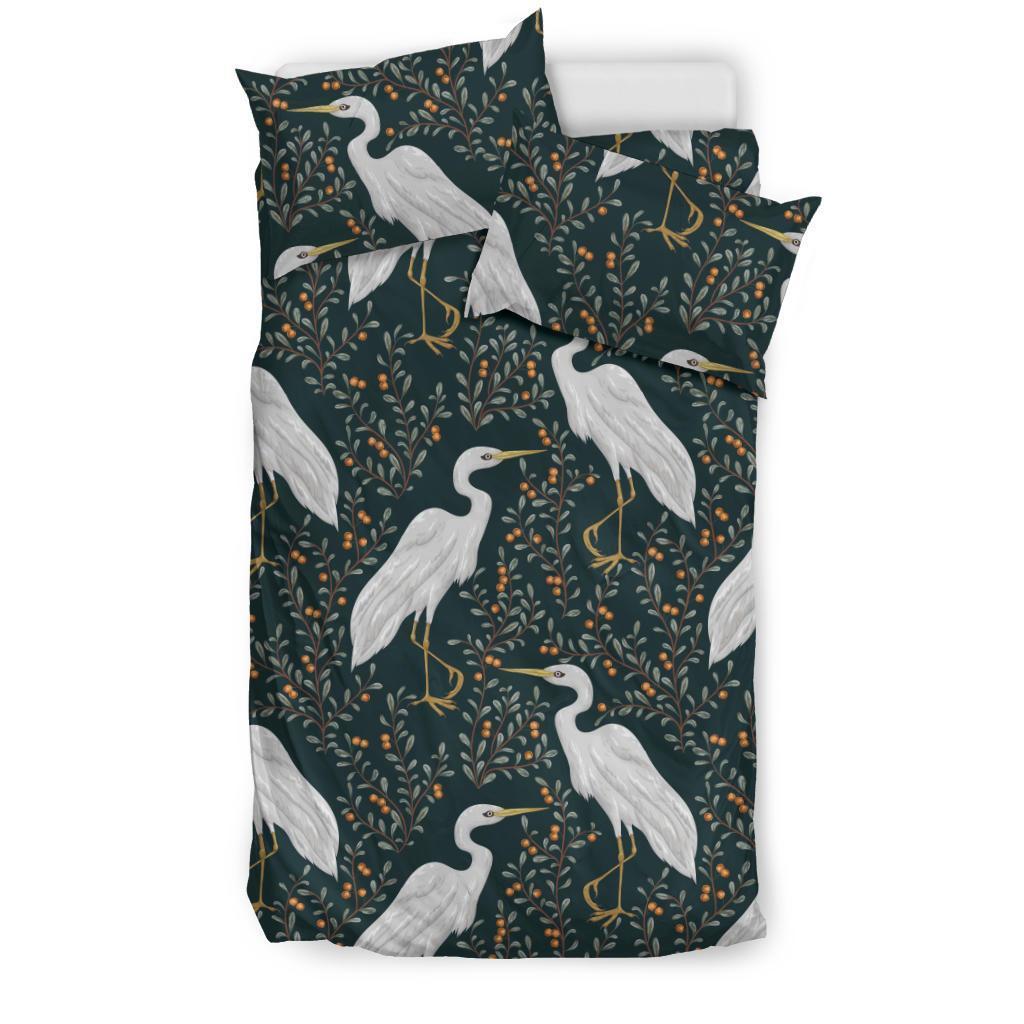 Heron Pattern Print Duvet Cover Bedding Set-grizzshop