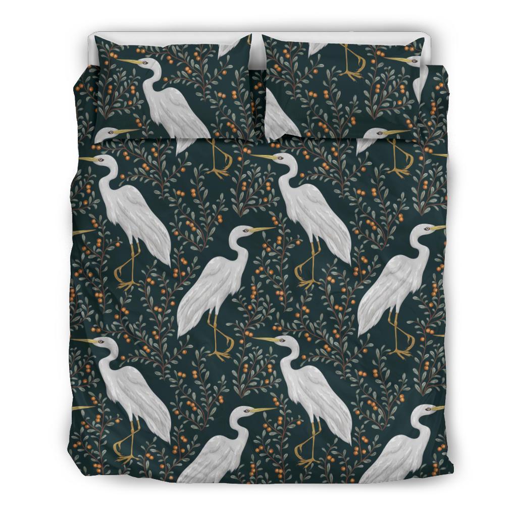 Heron Pattern Print Duvet Cover Bedding Set-grizzshop