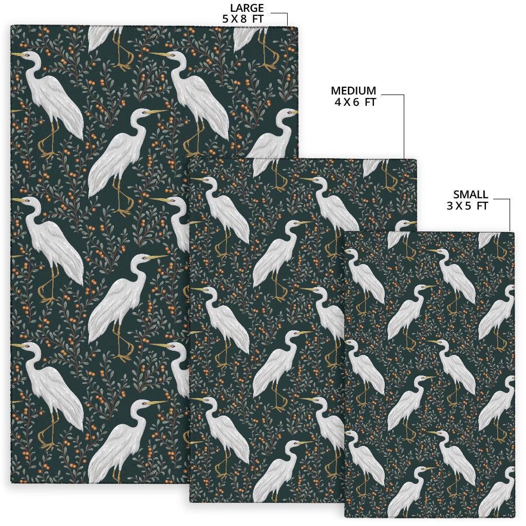 Heron Pattern Print Floor Mat-grizzshop