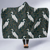 Heron Pattern Print Hooded Blanket-grizzshop